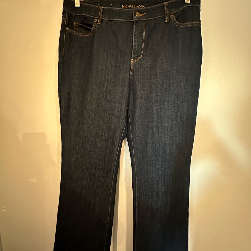 Michael Kors Women's Plus Size High Rise Straight Leg Jeans